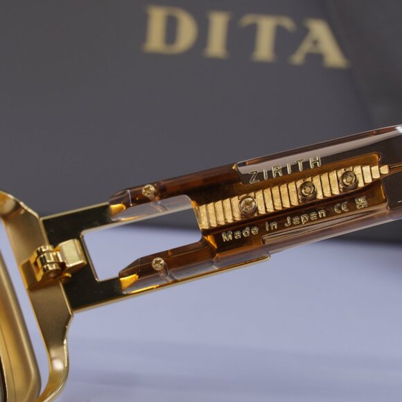 Dita ZIRITH DTS-435-A-01 Rectangle Sunglasses - Gold/Grey - Picture 6 of 10